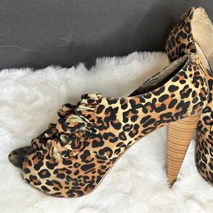 Chetah Print Thick Heel